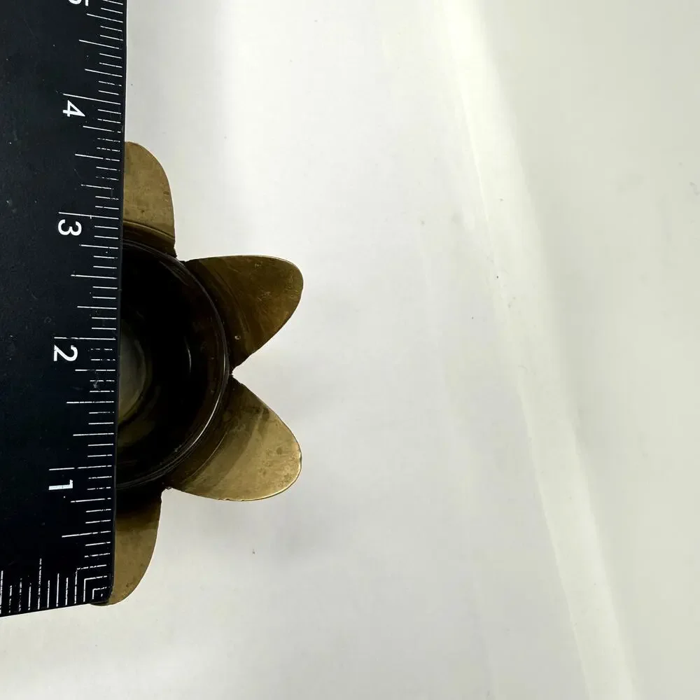Department 56 Brass Flower Candle Holder Glass Insert Vintage Boho Decor